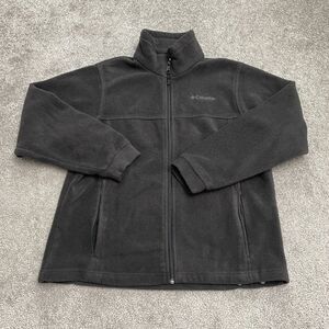 Columbia Steens Mountain Fleece Jacket Boys Youth 14/16 Black Full Zip Outdoor